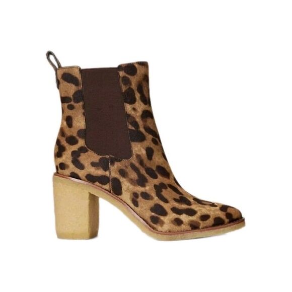 Lauren Ralph Lauren Marianna Leopard-Print Haircalf Bootie 10B Chelsea Boots NEW - Picture 3 of 16